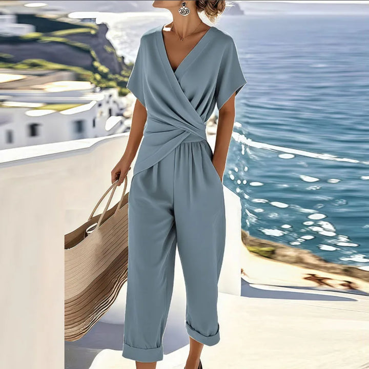 Ronja | Jumpsuit Dam V-Ringad Kortärmad