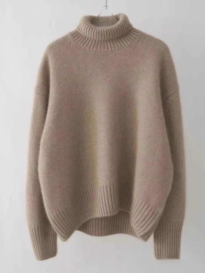 Ingvild | Tröjklänning Dam Ribbstickad Polokrage Oversized