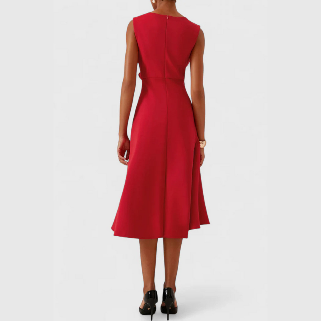 Sheila | Midiklänning Dam Asymmetrisk Draperad