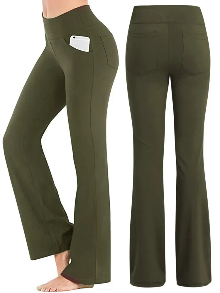 Emma | Byxor Dam Bootcut Hög Midja