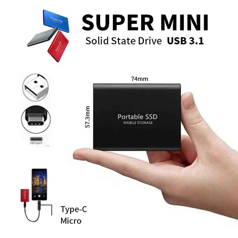 Kompakt Extern SSD Med USB 3.1 Och USB-C För Flexibel Fillagring