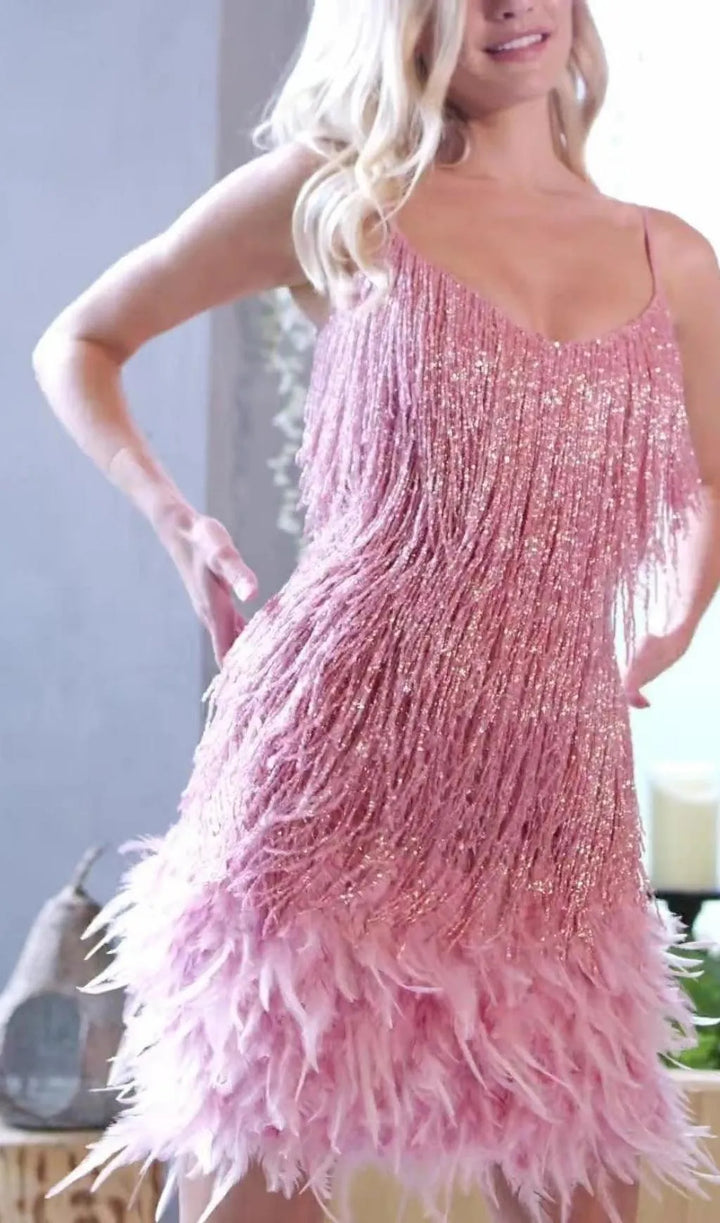 Cocktailklänning Dam Kortärmad Paljetter