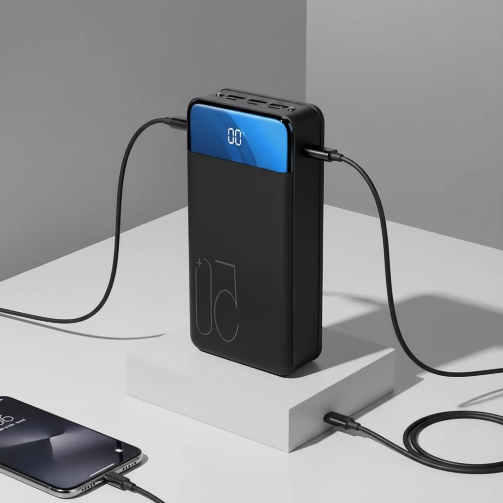 Powerbank Med Hög Kapacitet Och Flera Utgångar För Mobil, Surfplatta Och Laptop