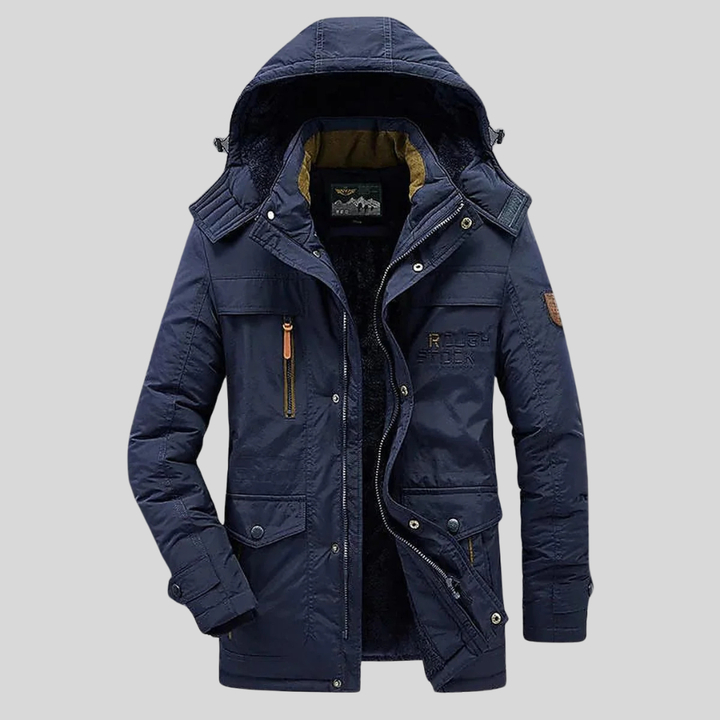Jostein | Parka Herr Fleecefodrad Fuskpäls Multi-Pocket