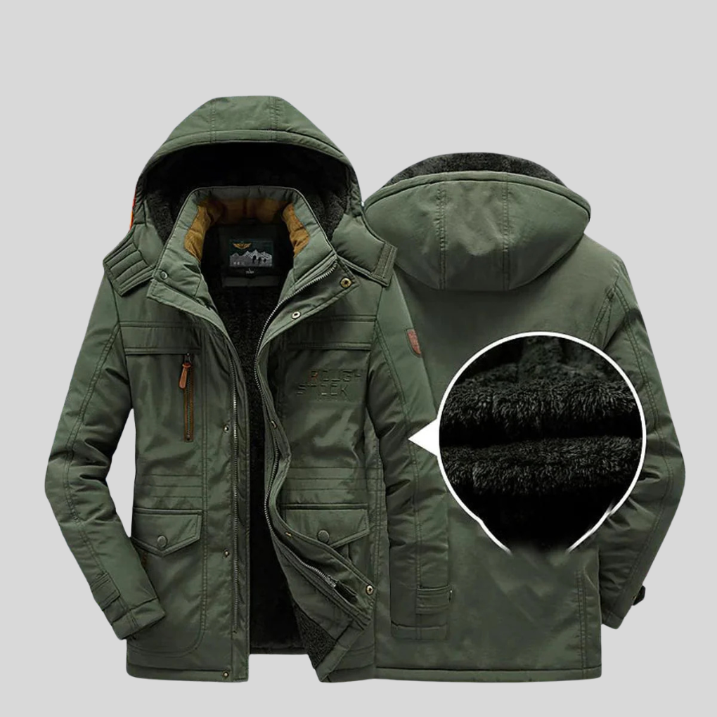 Jostein | Parka Herr Fleecefodrad Fuskpäls Multi-Pocket