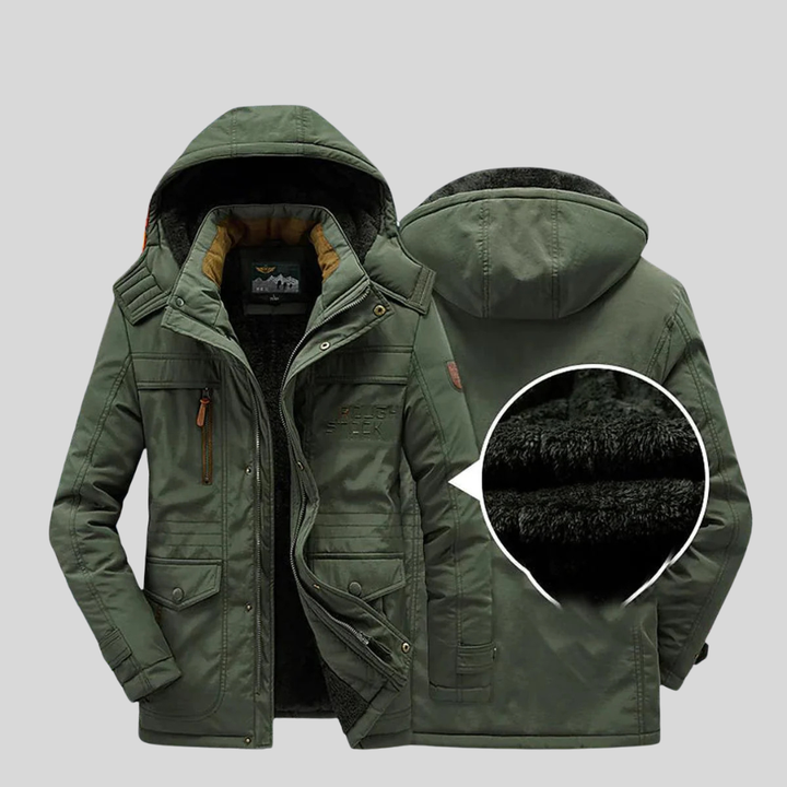 Jostein | Parka Herr Fleecefodrad Fuskpäls Multi-Pocket