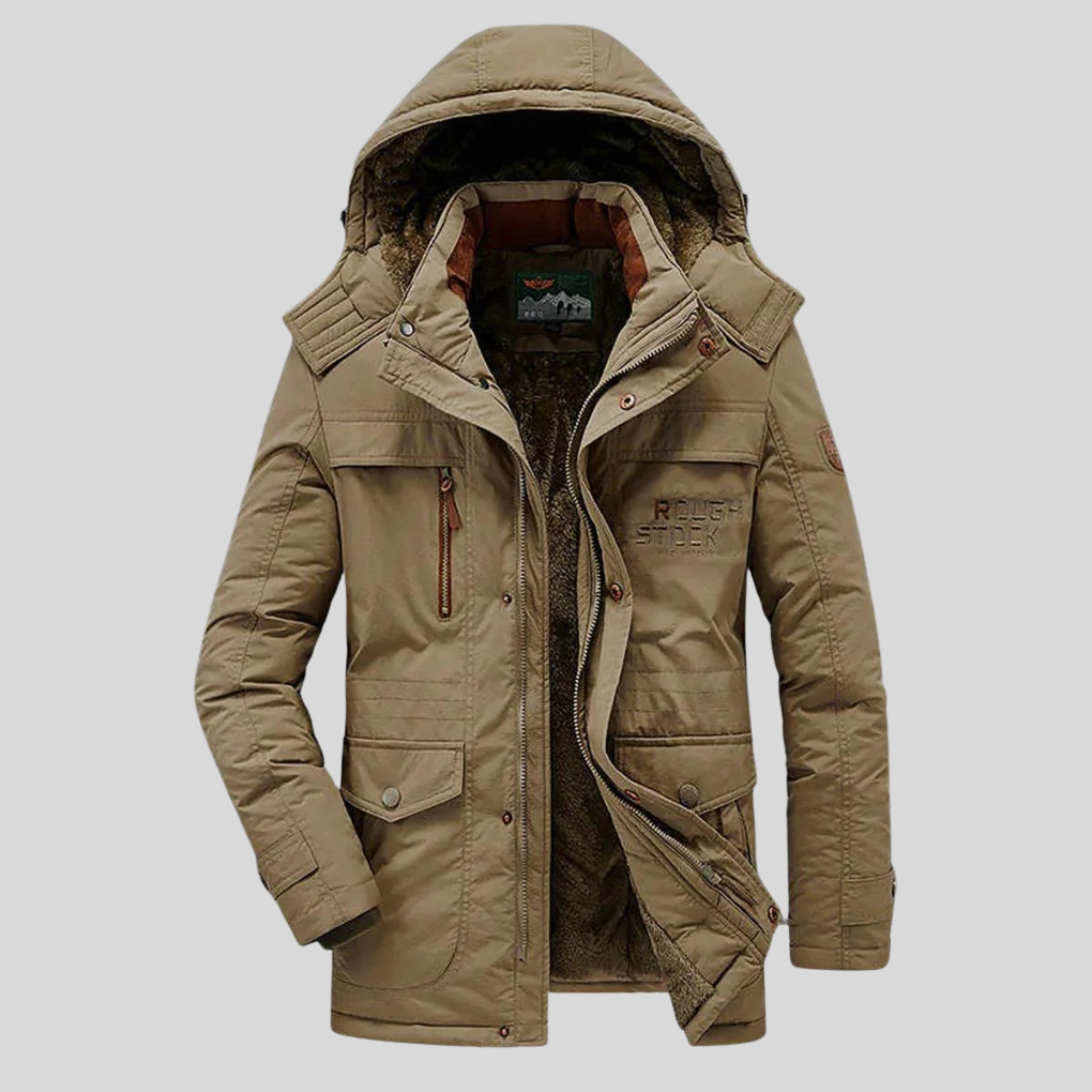 Jostein | Parka Herr Fleecefodrad Fuskpäls Multi-Pocket