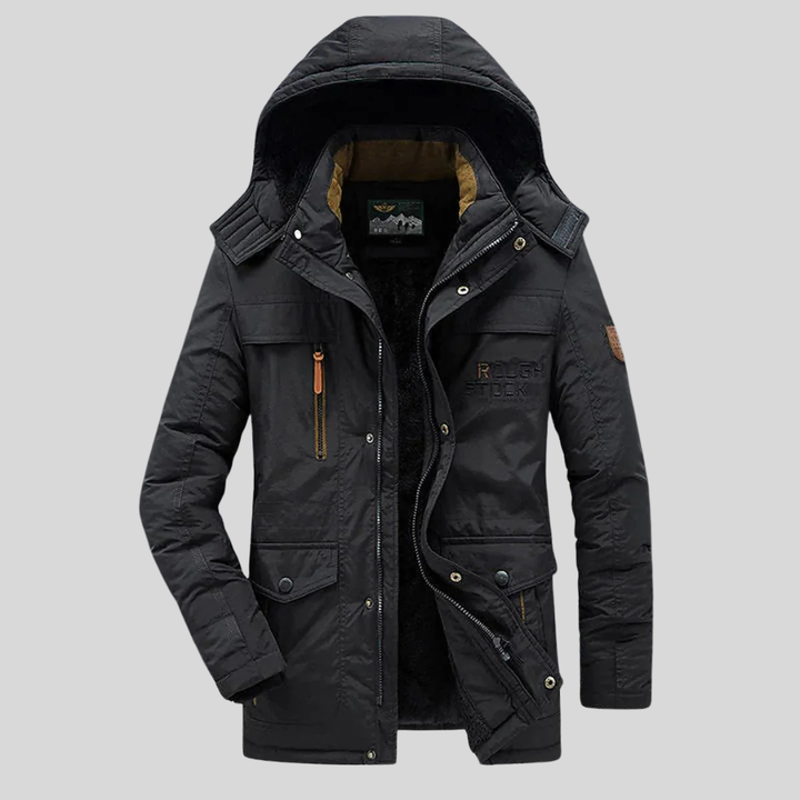 Jostein | Parka Herr Fleecefodrad Fuskpäls Multi-Pocket