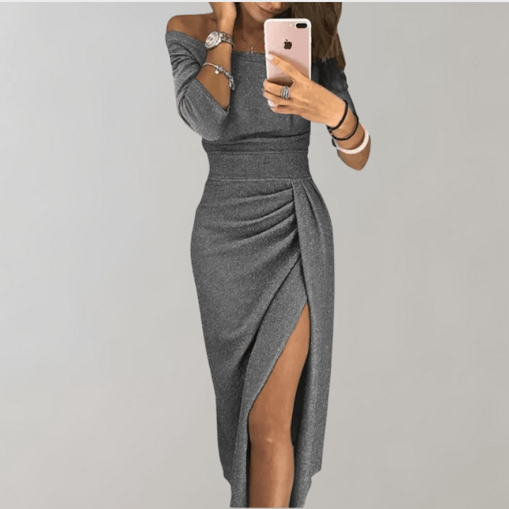 Emma | Maxiklänning Dam Off Shoulder Slits