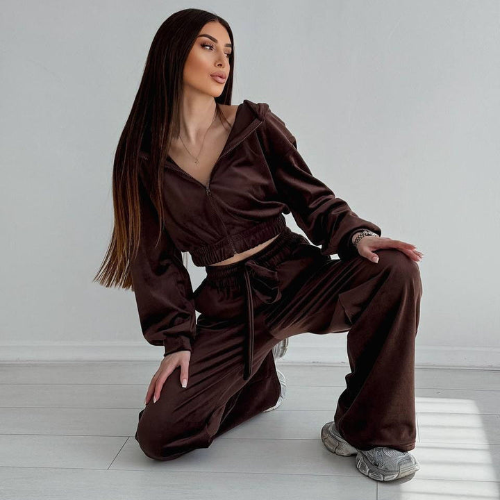 Nora | Velourset Dam 2-Delat Wide Leg
