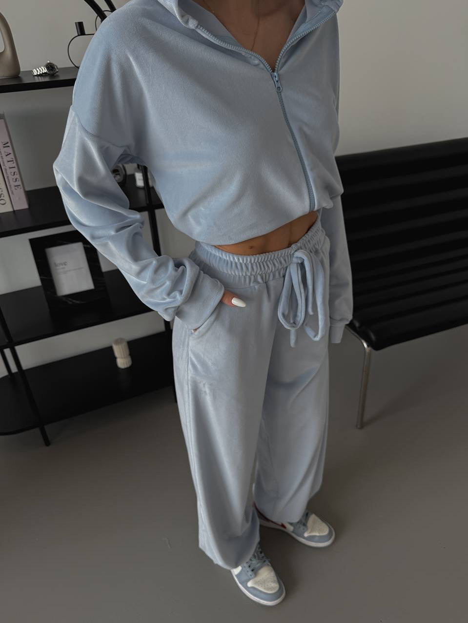 Nora | Velourset Dam 2-Delat Wide Leg