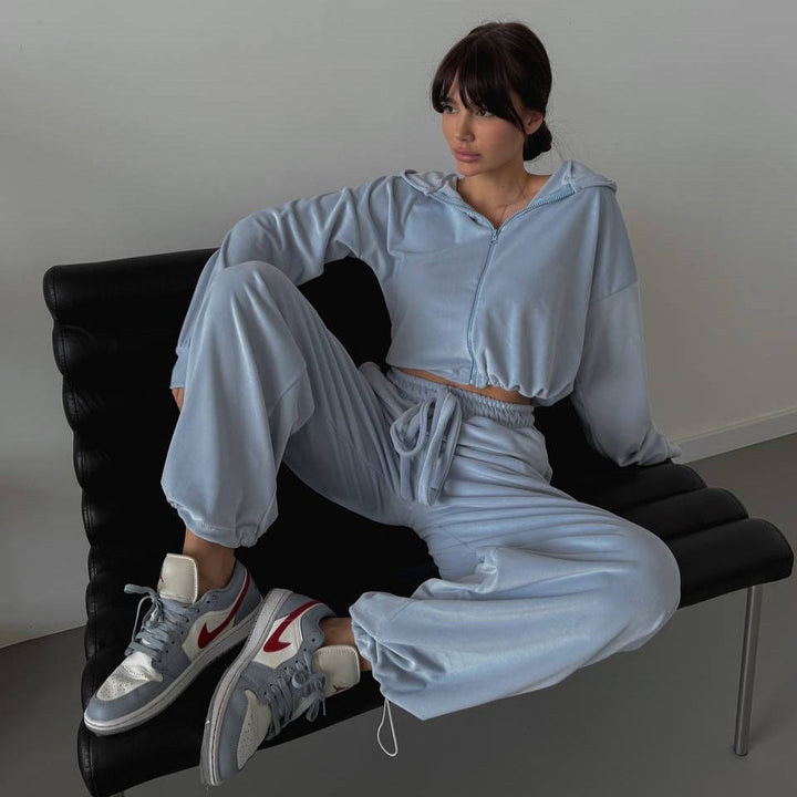 Nora | Velourset Dam 2-Delat Wide Leg
