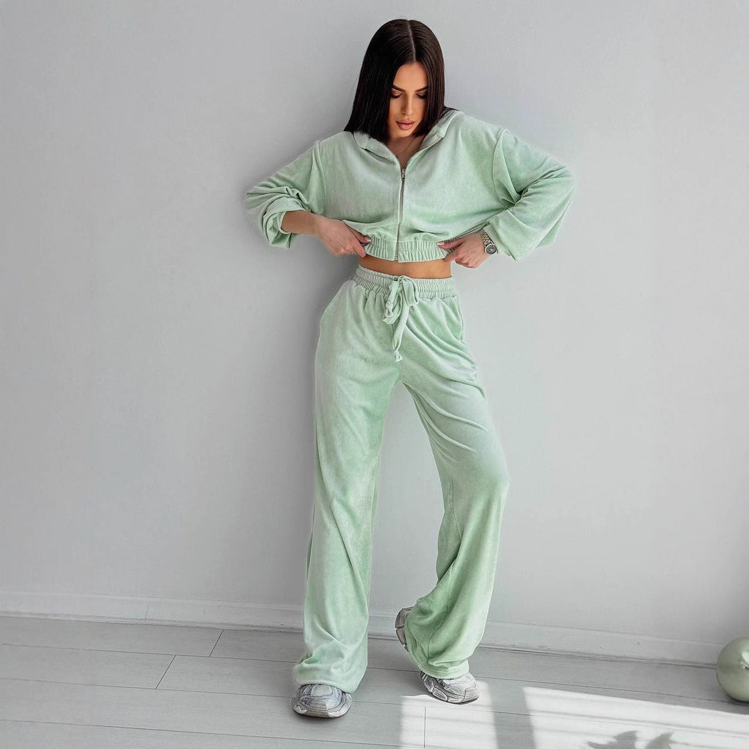 Nora | Velourset Dam 2-Delat Wide Leg