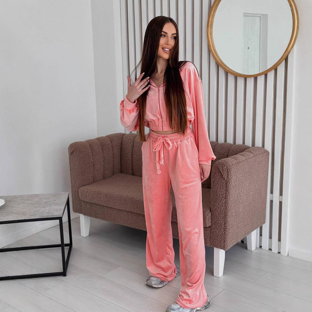Nora | Velourset Dam 2-Delat Wide Leg