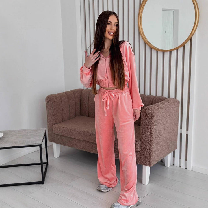 Nora | Velourset Dam 2-Delat Wide Leg