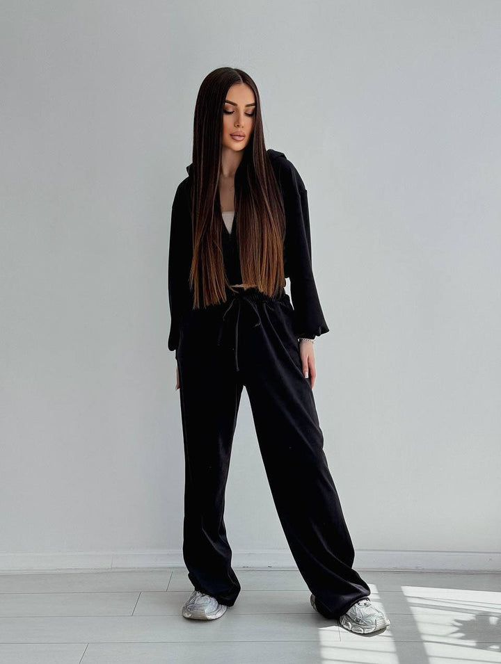 Nora | Velourset Dam 2-Delat Wide Leg