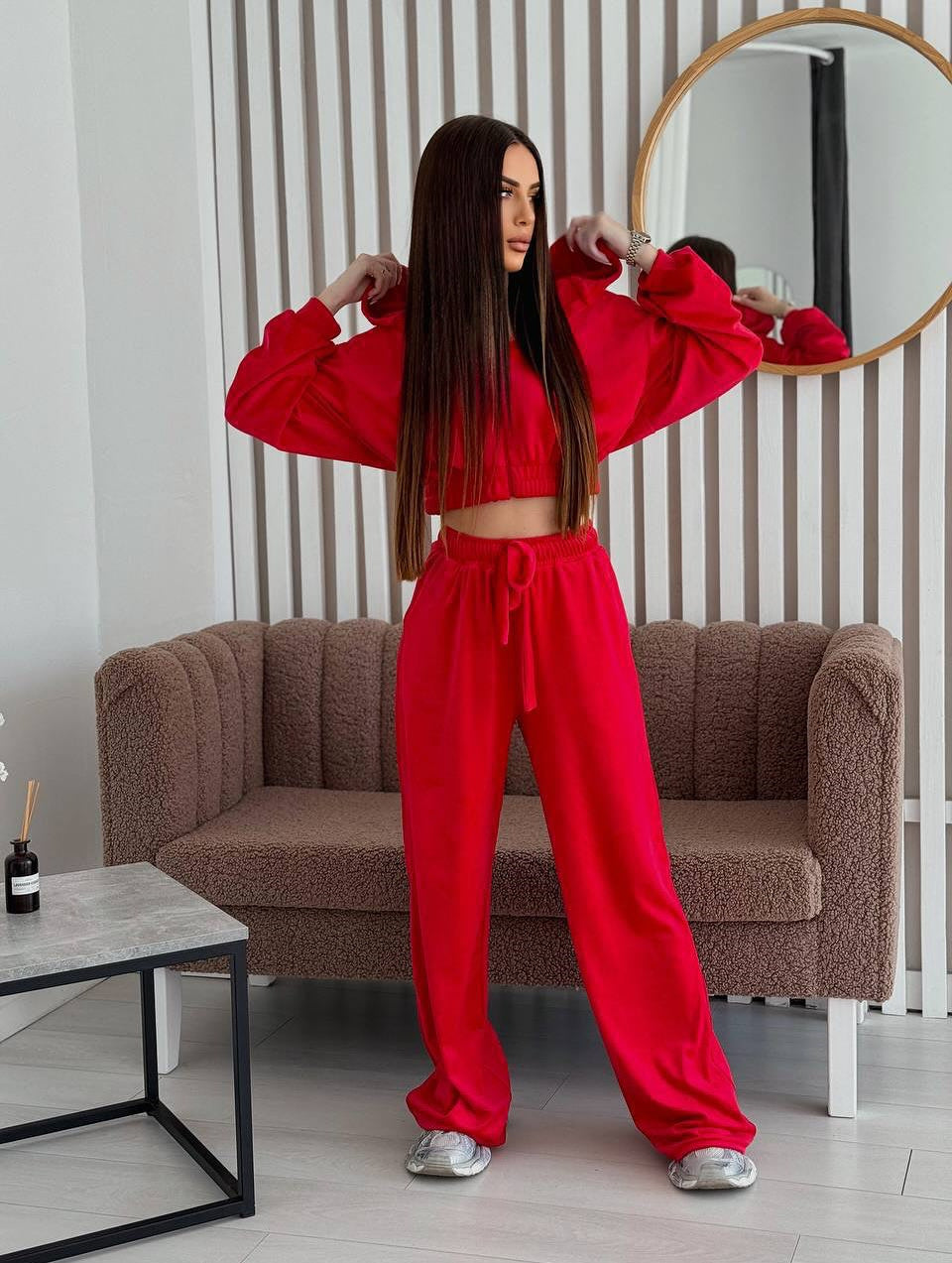Nora | Velourset Dam 2-Delat Wide Leg