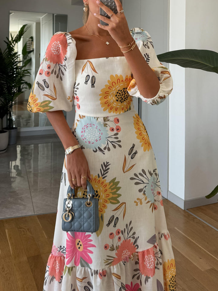 Filippa | Midiklänning Puffärm Elegant