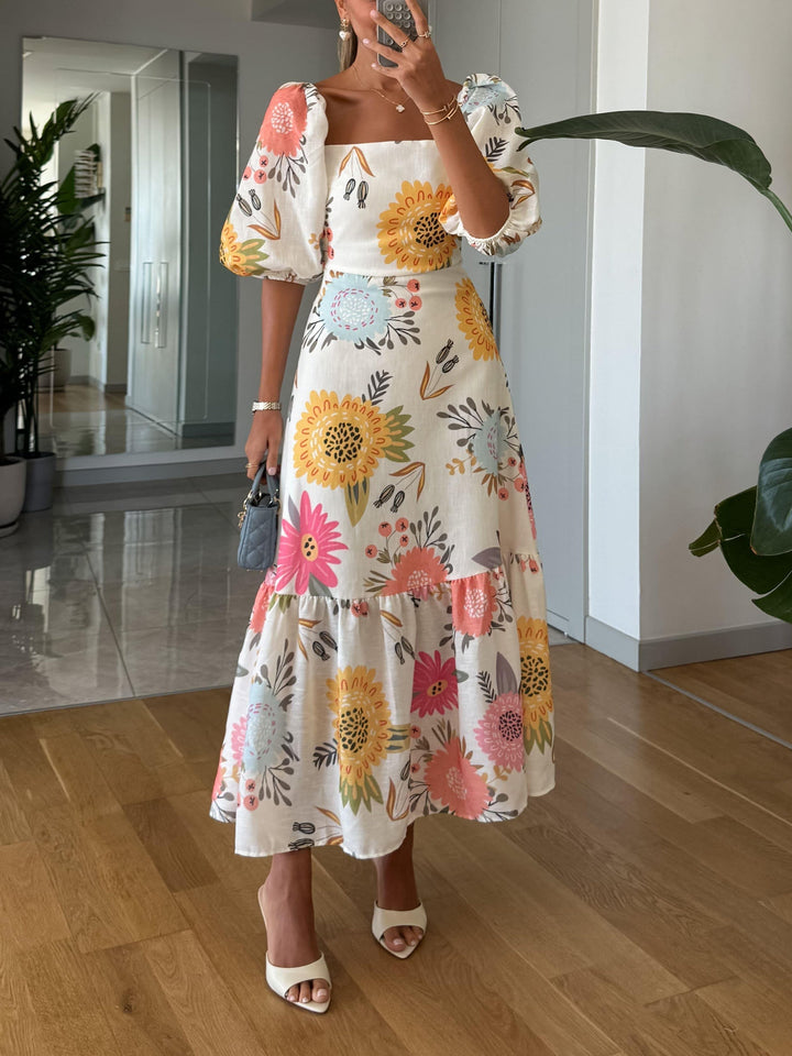 Filippa | Midiklänning Puffärm Elegant