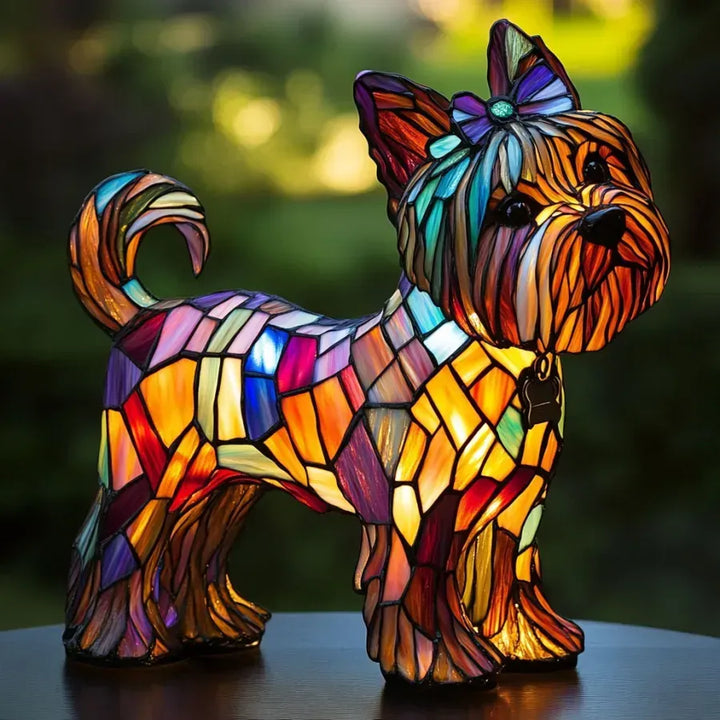 Dekorativ Hundlampa Med Varmvitt LED-Ljus Och Handgjord Design