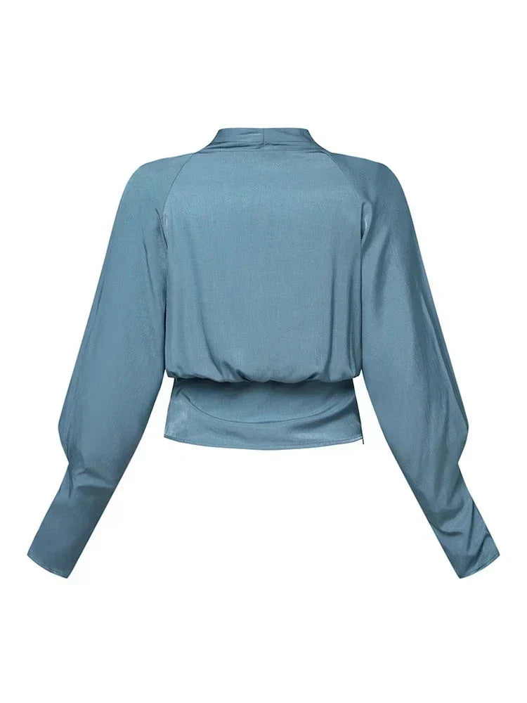 Ida | Blus Dam V-ringad Draperad