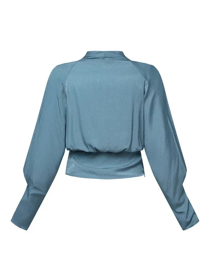 Ida | Blus Dam V-ringad Draperad