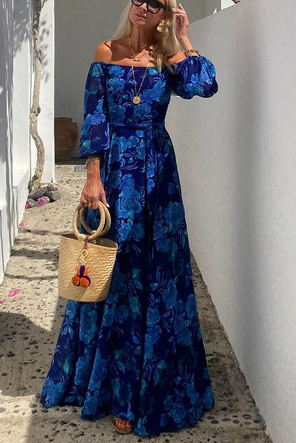 Dagny | Maxiklänning Off Shoulder Blommig