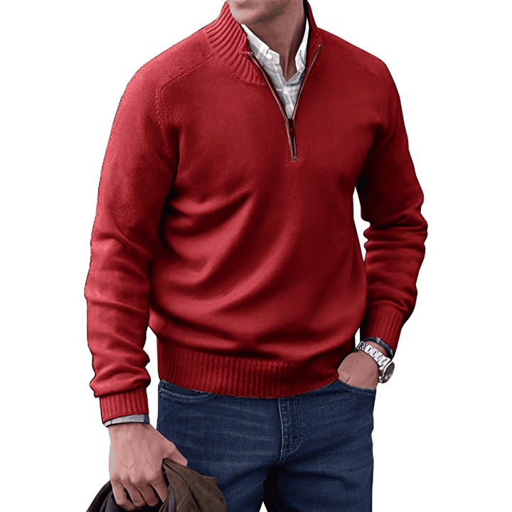 Filip | Stickad Tröja Herr Half Zip