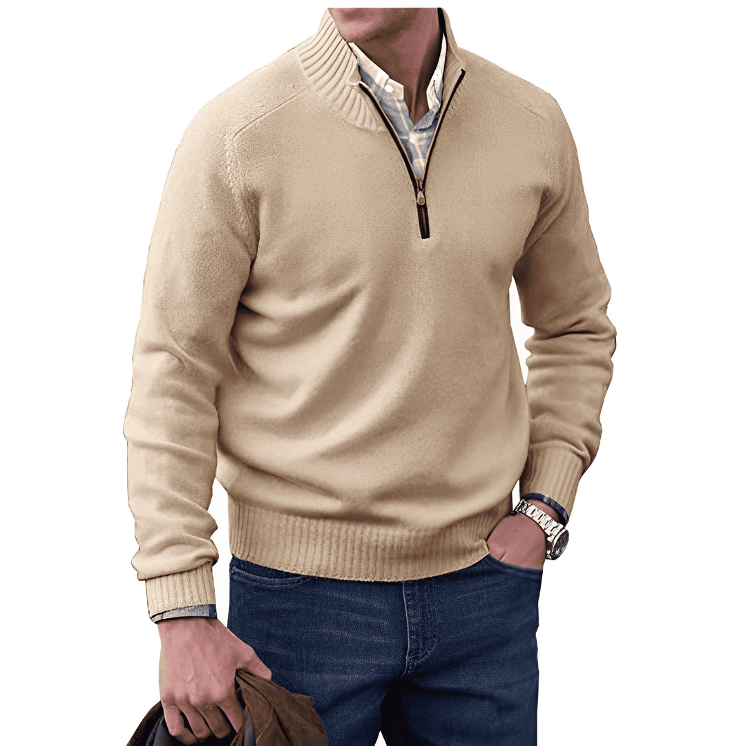 Filip | Stickad Tröja Herr Half Zip