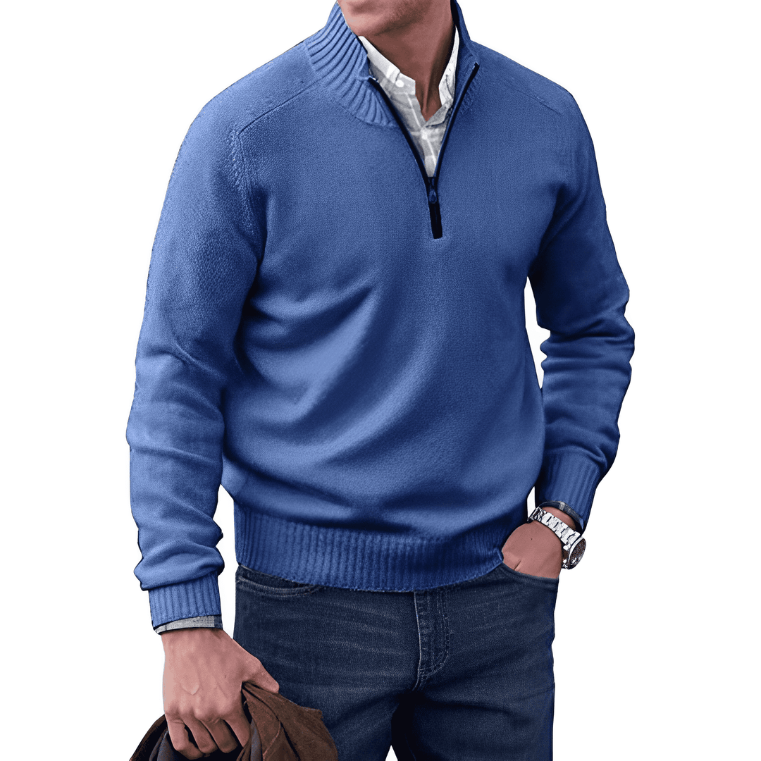 Filip | Stickad Tröja Herr Half Zip