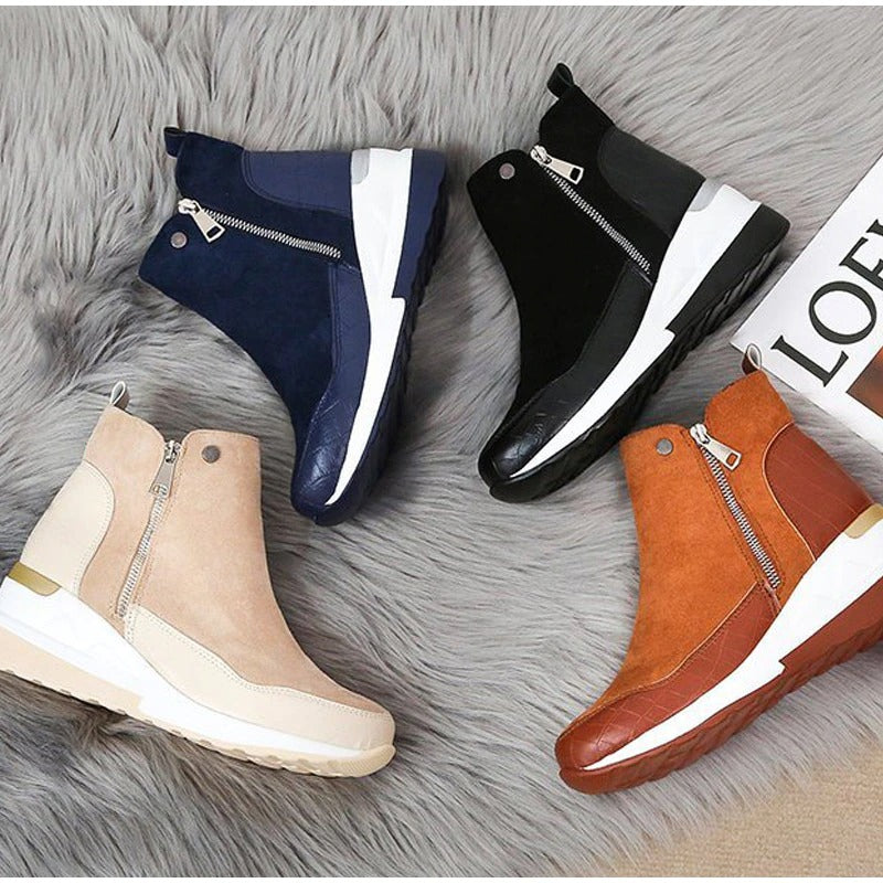 Jarun | Ankelboots Dam Fleecefodrade Dubbel Zip Dämpade