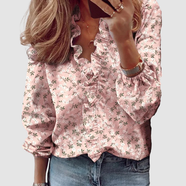 Rosalie | Blus Dam Blommig Volang