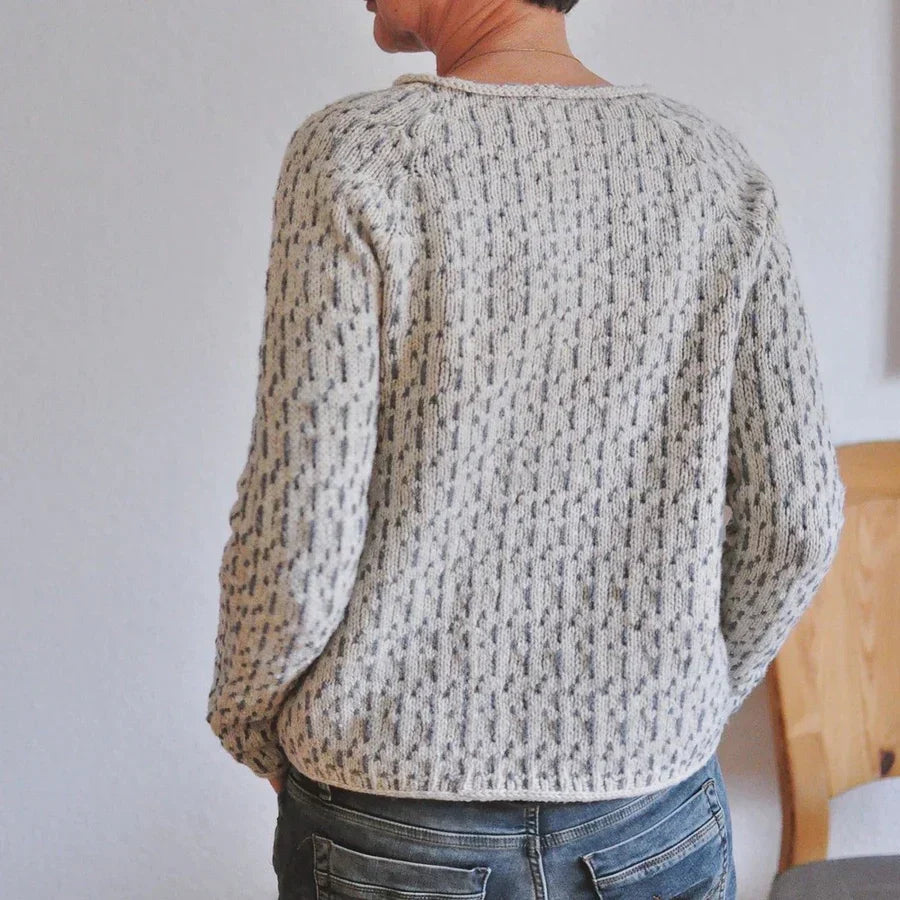 Lave | Stickad Tröja Dam Texturerad Rund Hals Relaxed Fit