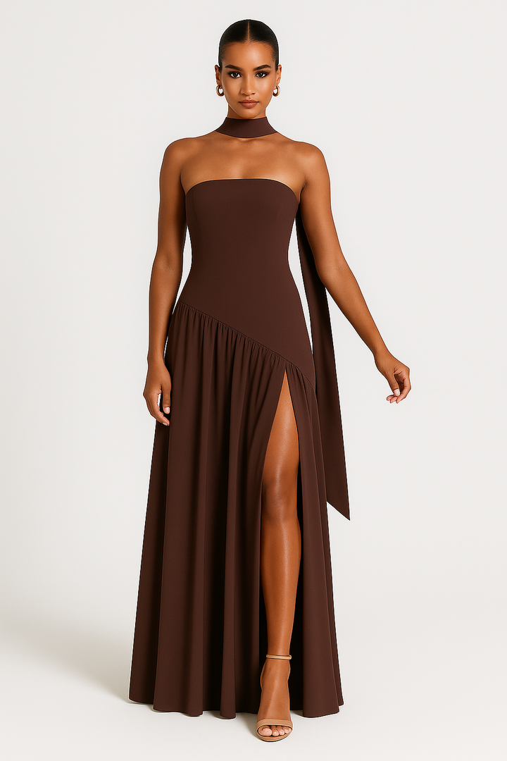 Saga | Maxiklänning Strapless Slits