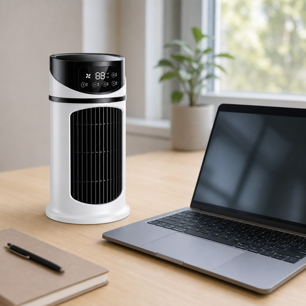 Portabel 3-I-1 Luftkylare Med Luftfuktning Fläkt Och USB-Drift