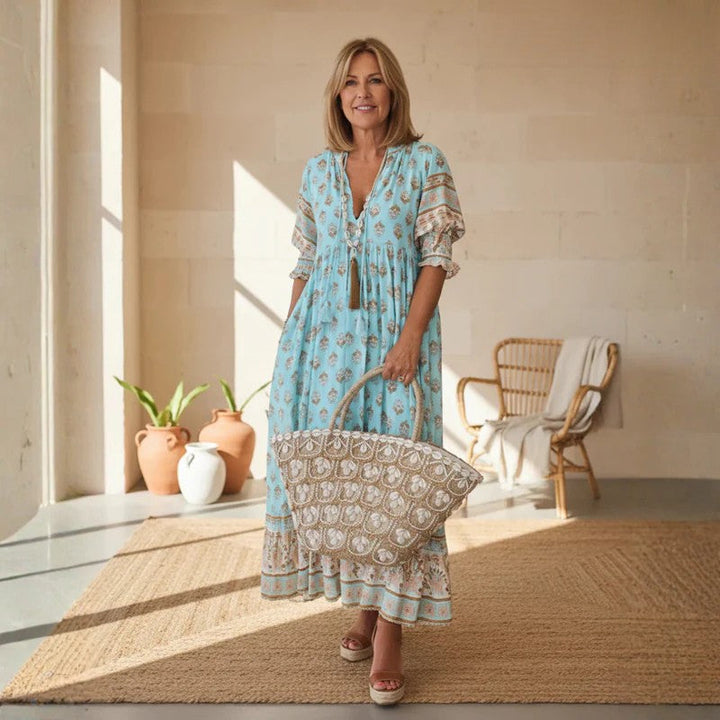 Tilda | Klänning Dam Boho Midilängd