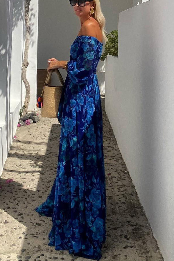 Dagny | Maxiklänning Off Shoulder Blommig