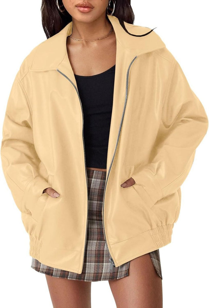 Asger | Bomberjacka Dam Oversized Ståkrage Zip