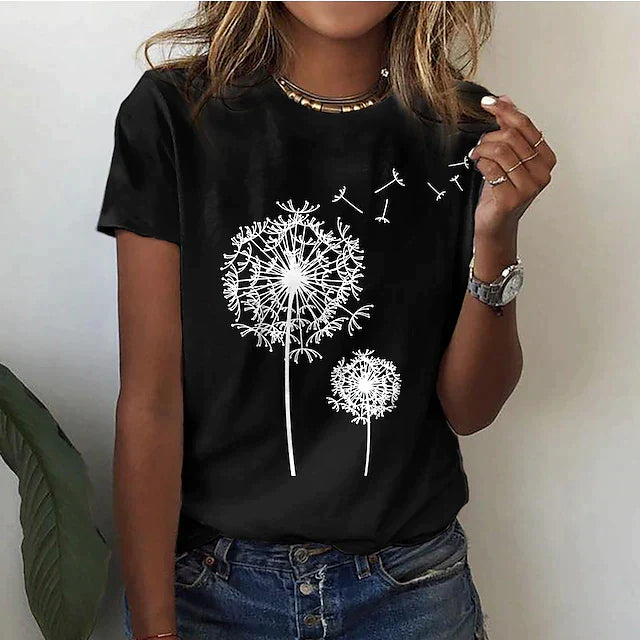 Elin | T-Shirt Dam Kortärmad Rund Hals