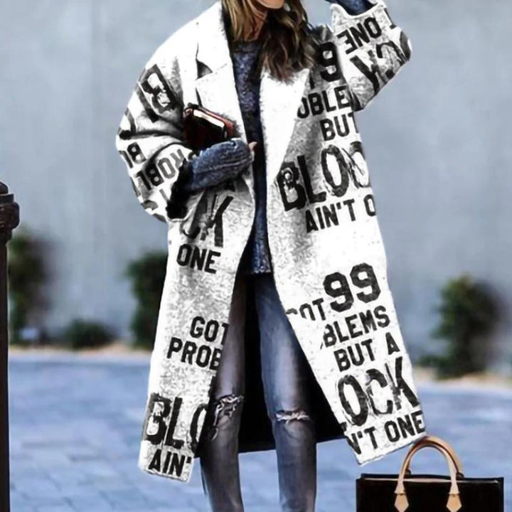 Ragnhildur | Långkappa Dam Rutig Color Block Oversized