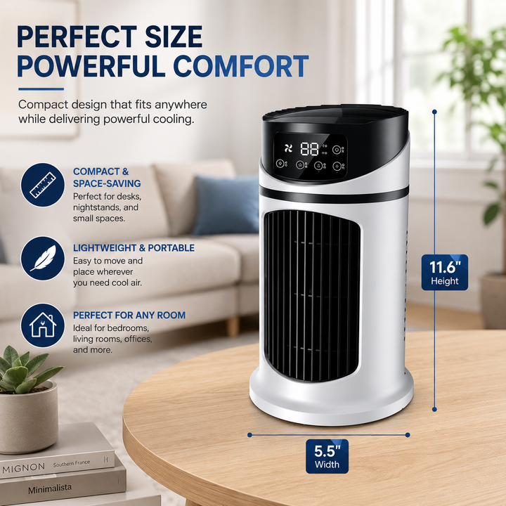 Portabel Luftkylare Med Energieffektiv Avdunstningskylning Och Kompakt Design