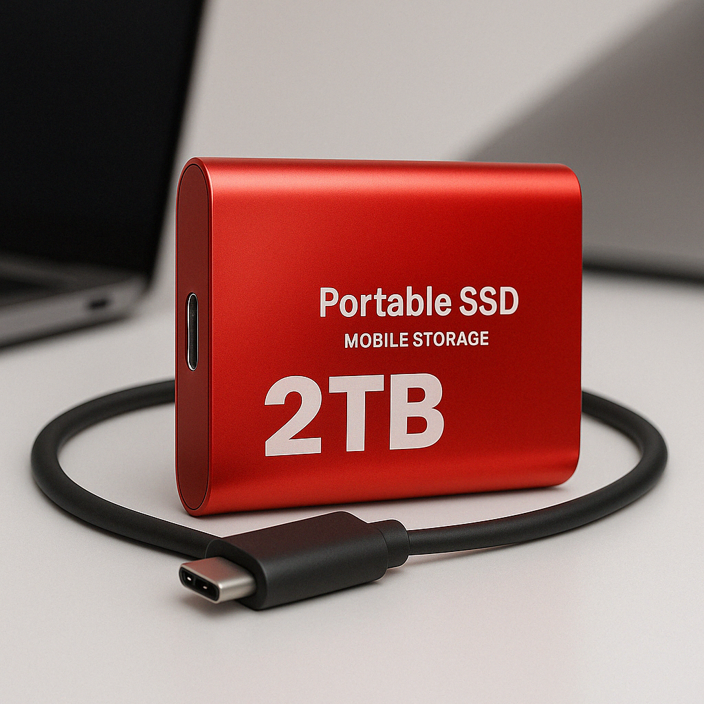 Portabel Extern SSD 2 TB Med USB-C För Mobil Lagring Och Säkerhetskopiering