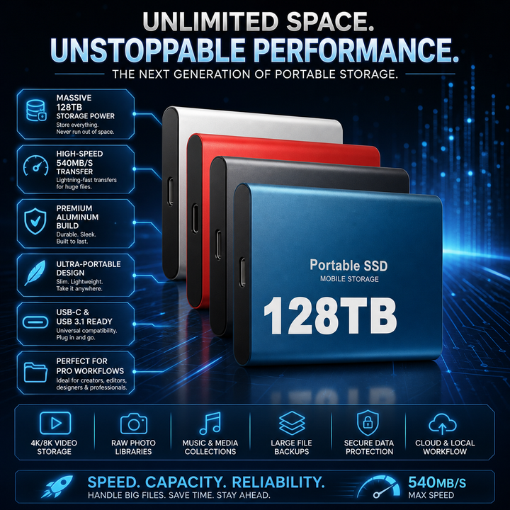 Snabb Extern SSD Med 540 MB/s USB-Anslutning Och Aluminiumhölje