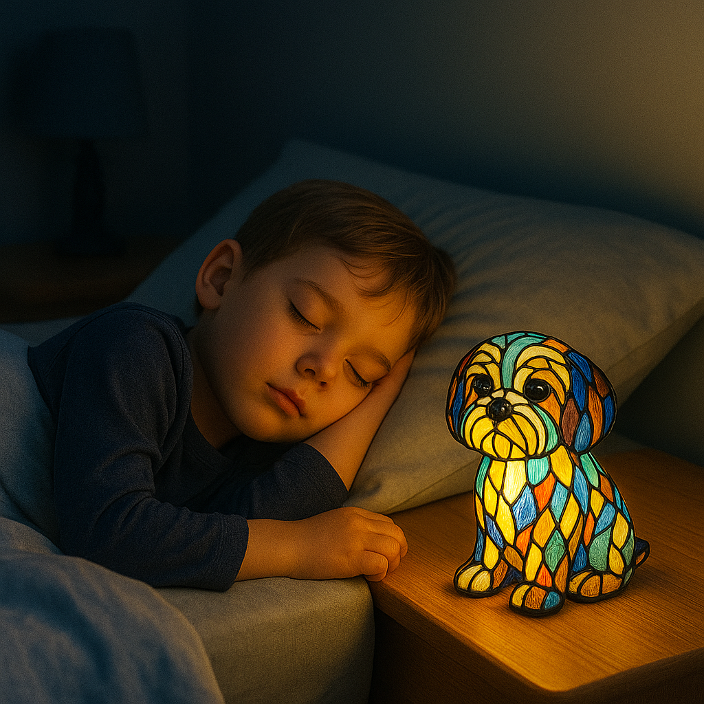 Dekorativ Hundlampa Med Varmvitt LED-Ljus Och Handgjord Design