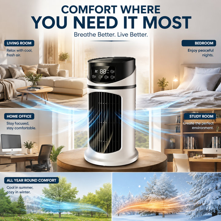 Portabel Luftkylare Med Energieffektiv Avdunstningskylning Och Kompakt Design