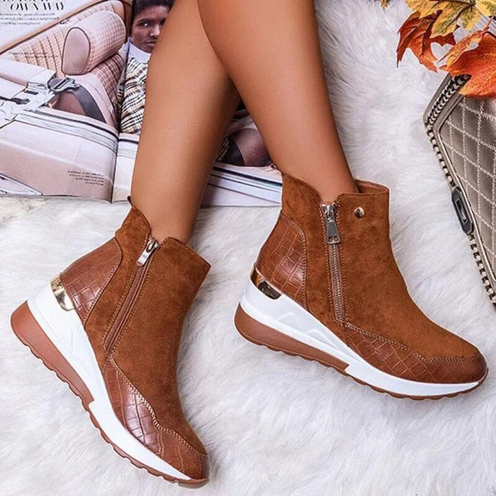 Jarun | Ankelboots Dam Fleecefodrade Dubbel Zip Dämpade