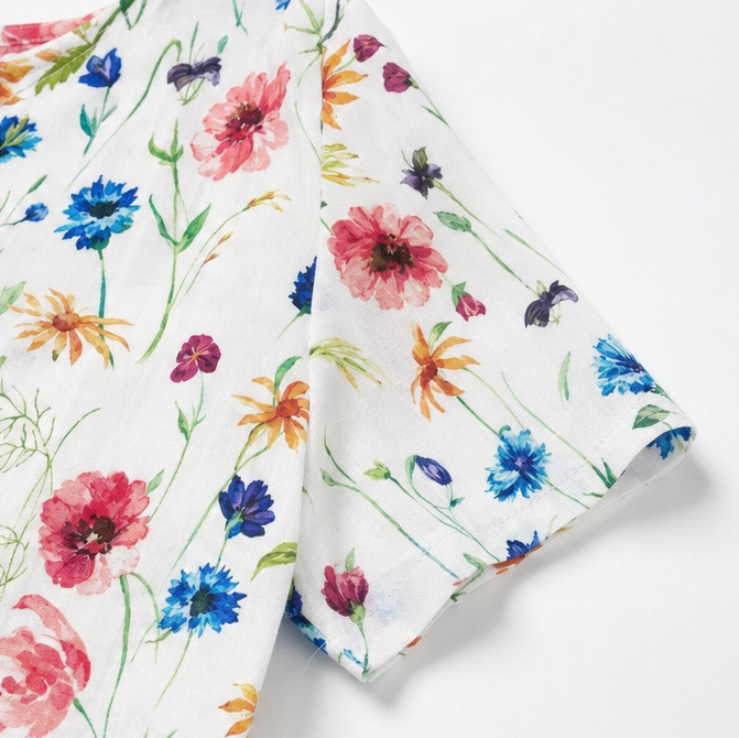 Märta | Blommig Midiklänning Med Fickor