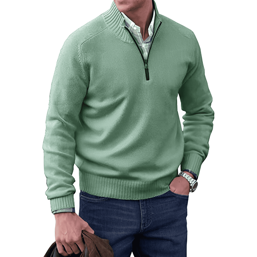 Filip | Stickad Tröja Herr Half Zip