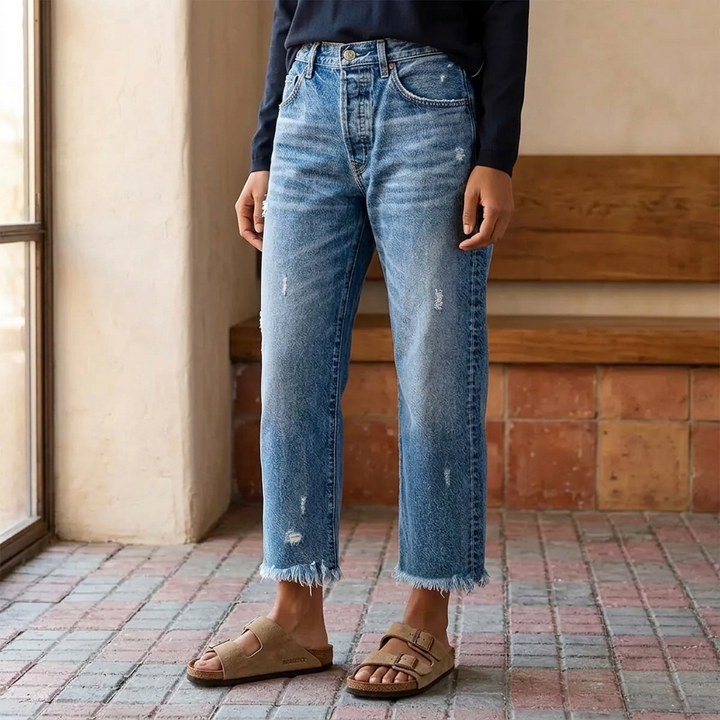 Signe | Croppade Jeans Dam Raka Ben