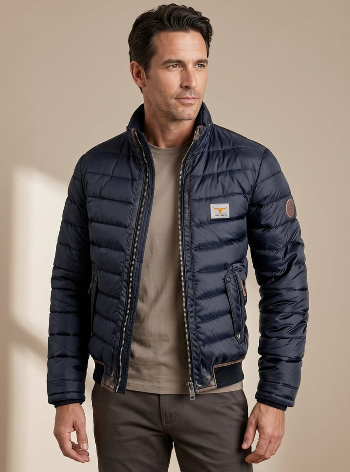 Roger | Vinterjacka Herr Quiltad Ståkrage Zip